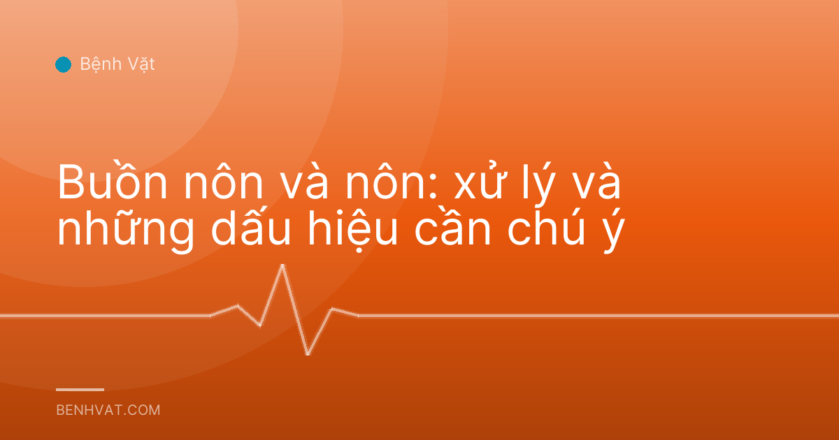 Buồn nôn và nôn: xử lý và những dấu hiệu cần chú ý